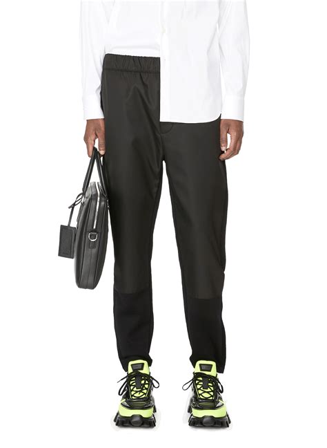 prada industrial jogger|Prada lamb leather joggers.